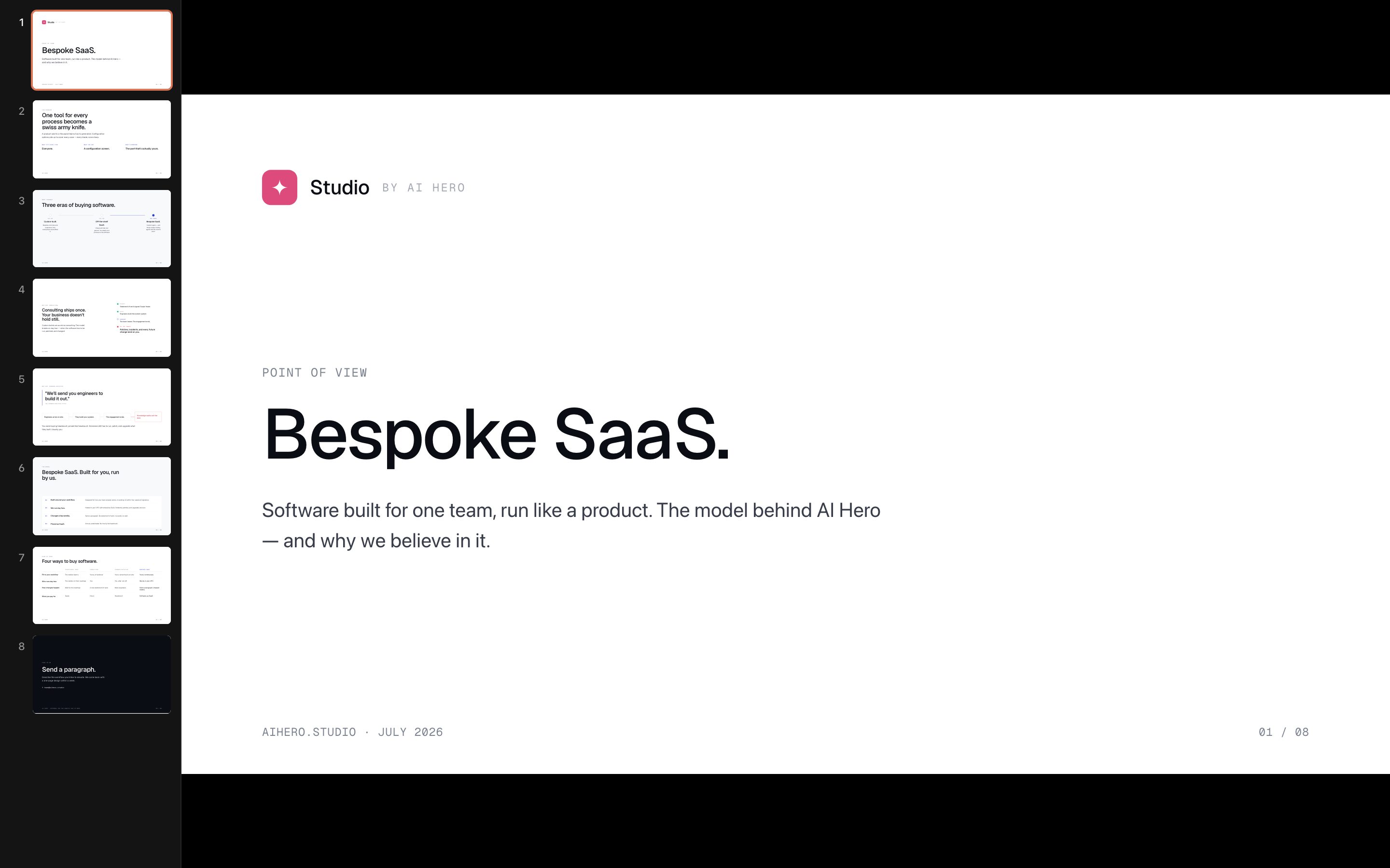 Bespoke SaaS — The point of view