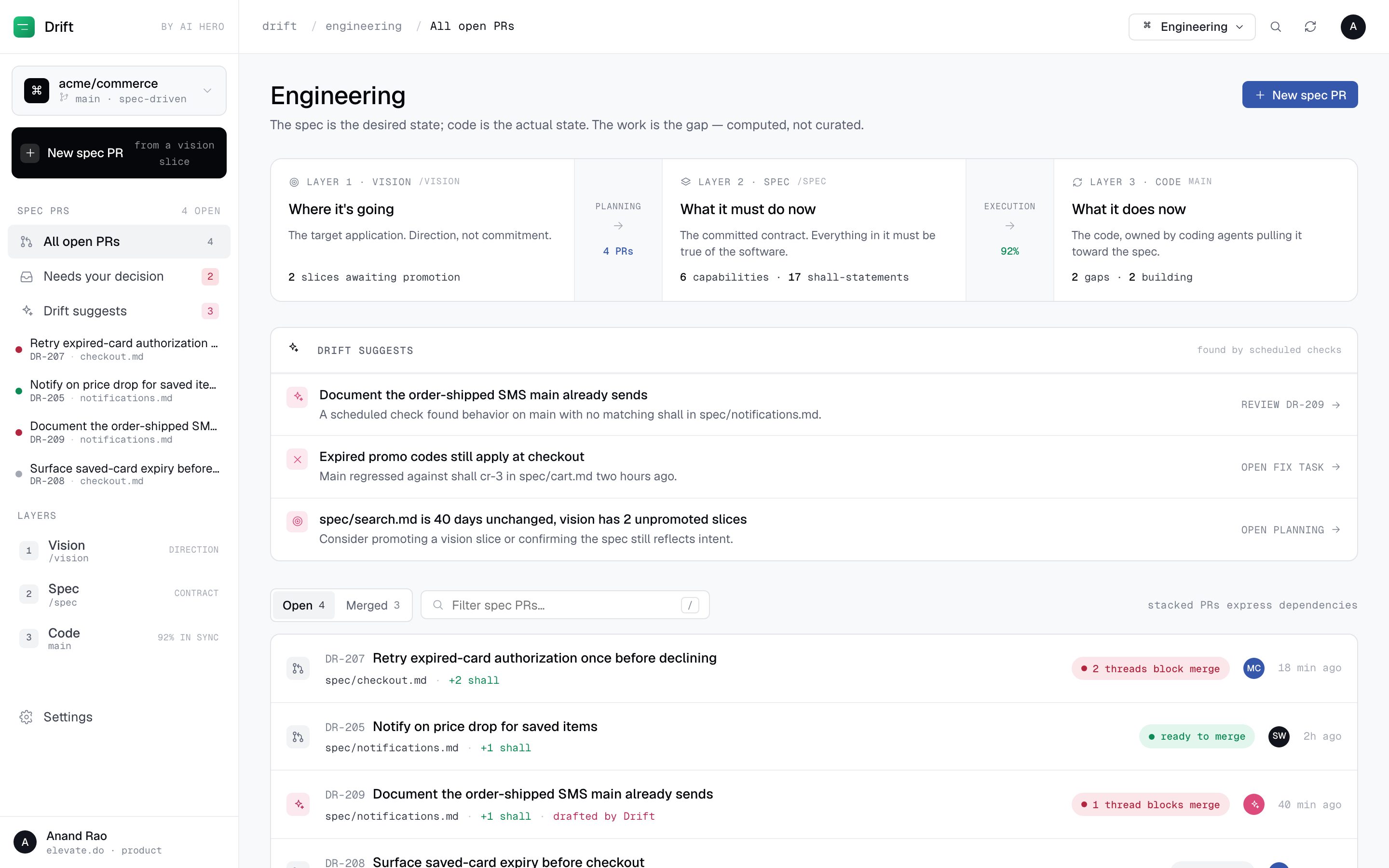 Drift — Declarative planning for software teams